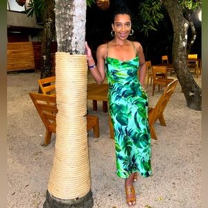 Zara Tropical Print Slip Dress